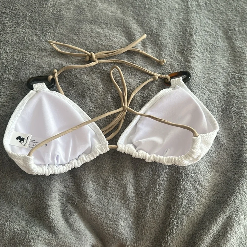 Women’s White Textured Bikini Top - Picture 2 of 2